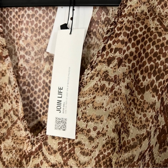 Zara snakeskin print long sleeve mini dress Size Small - Picture 5 of 9